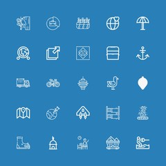 Editable 25 travel icons for web and mobile