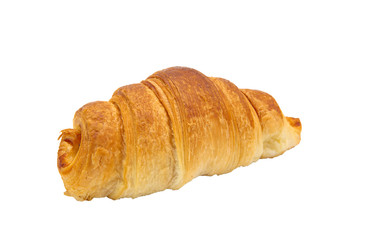 Delicious fresh homemade croissant isolated on white background