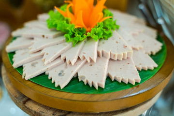 Boiled lean pork paste, traditional Vietnamese food