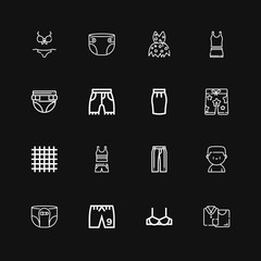 Editable 16 underwear icons for web and mobile