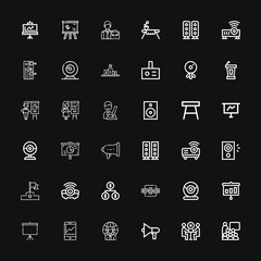 Editable 36 conference icons for web and mobile