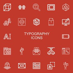 Editable 22 typography icons for web and mobile
