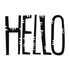 Hello. Handwritten lettering for greeting cards, posters, stickers and other design