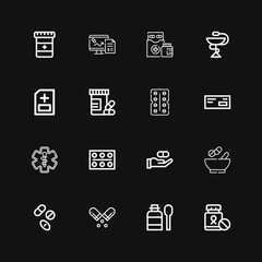 Editable 16 prescription icons for web and mobile