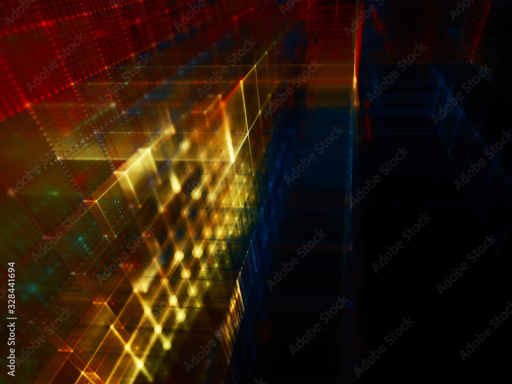 Poster abstract background element. fractal graphics 3d illustration. science or technology concept.