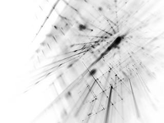 Abstract black and white background element. Fractal graphics 3d illustration. Science or technology concept.