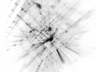 Abstract black and white background element. Fractal graphics 3d illustration. Science or technology concept.