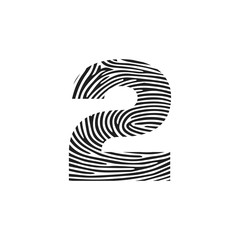 2 Vector Letter base logo. Initial letter 2 vector Icon Fingerprint Concept