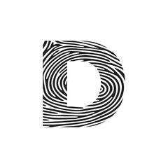 d Vector Letter base logo. Initial letter d vector Icon Fingerprint Concept