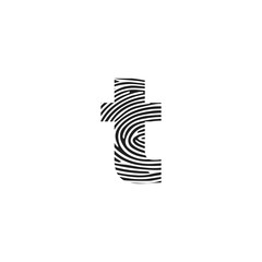 Initial letter t vector Icon Fingerprint Concept. t Vector Letter base logo. 
