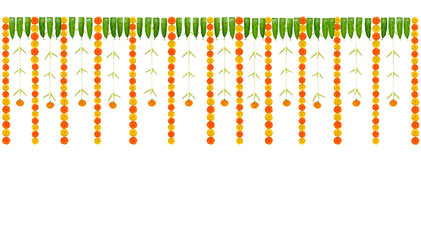 Coconut leaves decoration or Thoranam hanging on entrance of a house during happy occasions Thoranam are hanging decorations in Tamil traditions kerala traditions mango leaf and coconut leaf garland