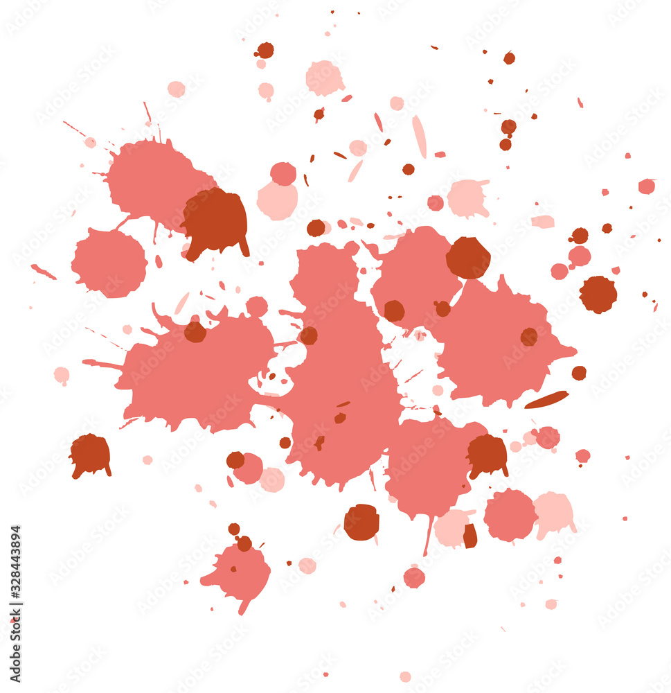 Wall mural Watercolor splash in red on white background