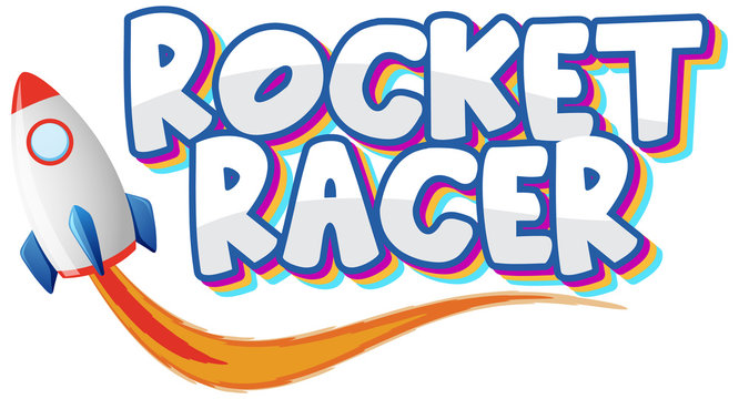 Sticker template for word rocket racer