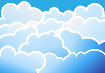 Abstract blue sky.Sky and clouds background.Flat.Vector