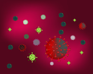 Corona Virus, Virus Corona vectors. Corona Virus in Wuhan. Blue Background.