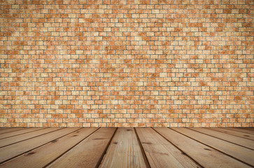 room with brick wall