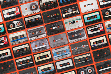 collection of retro audio tapes
