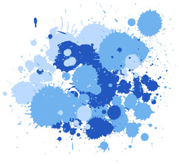 Fototapeta premium Watercolor splash in blue on white background