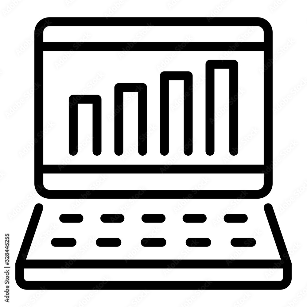 Poster graph loan chart icon. outline graph loan chart vector icon for web design isolated on white backgro