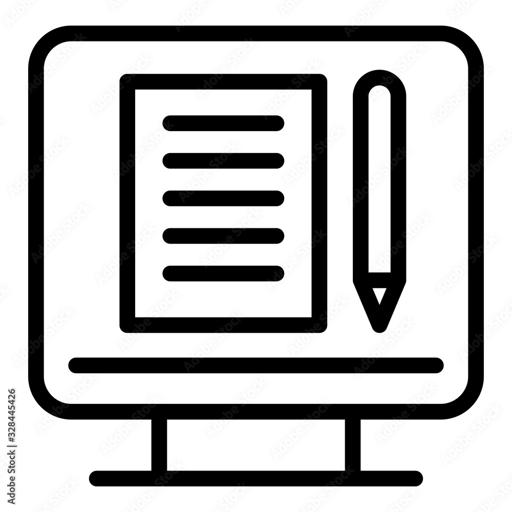 Poster loan monitor notebook icon. outline loan monitor notebook vector icon for web design isolated on whi