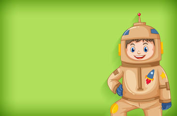 Plain background with astronaut in brown outfit