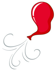Red balloon blowing in the air