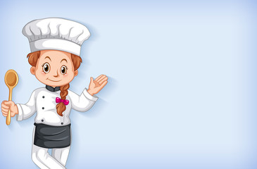 Background template design with happy chef smiling