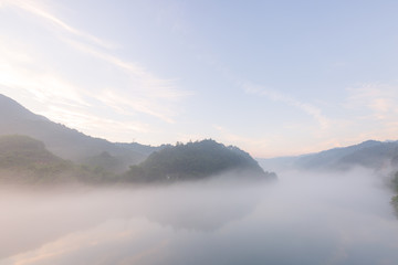 Beautiful Chinese natural landscape, water resources protection, environmental protection, sewage treatment.