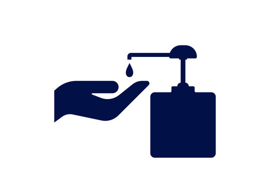 Hand Wash Gel Icon On White Background. Hand Sanitizer Sign And Symbol.