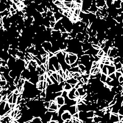 Grunge background black and white seamless. Abstract monochrome texture. Chaotic pattern monochrome