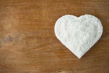Obraz premium Sea salt on wooden background. 