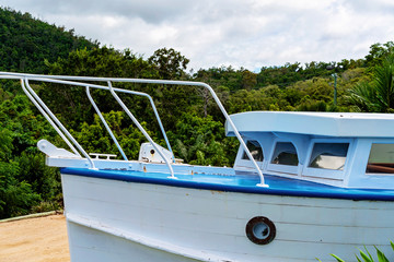 Old Blue Wooden Boat