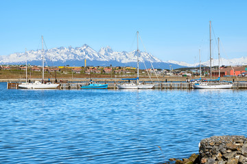 Port of Ushuaia, capital of Tierra del Fuego Province, Argentina.