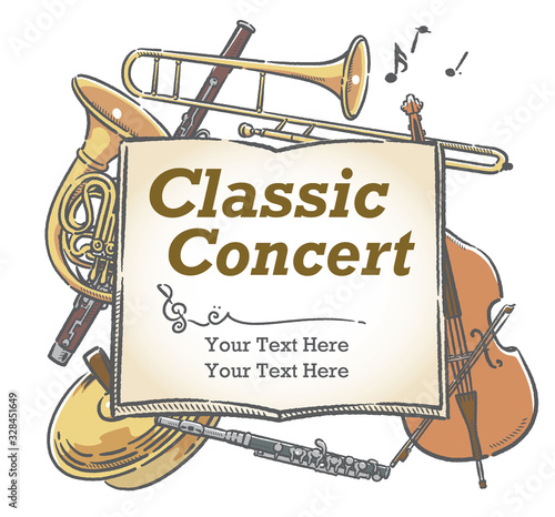 楽器のイラストを使った コンサートポスターなどに使えるデザイン素材 Wall Mural 夏妃 吉野