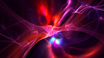 3D rendering abstract red fractal light background