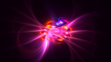 3D rendering abstract red fractal light background