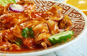 Kashmiri red chilli chicken curry