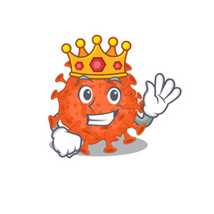 The Royal King of electron microscope coronavirus cartoon character design with crown