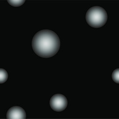 Seamless pattern with balls on black background
