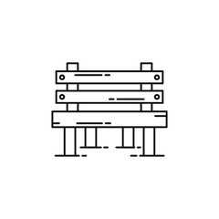 wood bench icon illustration line art vector