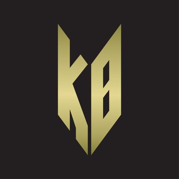 KB KLogo monogram with emblem style isolated with gold colors