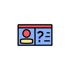 contact person icon. online learning icon. perfect for application, web, logo and presentation template. icon design filled line style