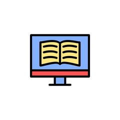 digital book icon. online learning icon. perfect for application, web, logo and presentation template. icon design filled line style
