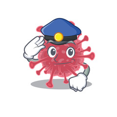 A picture of coronavirus disease performed as a Police officer