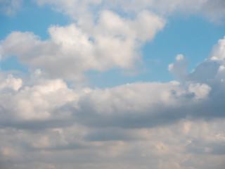 the movement of dark clouds in the blue sky