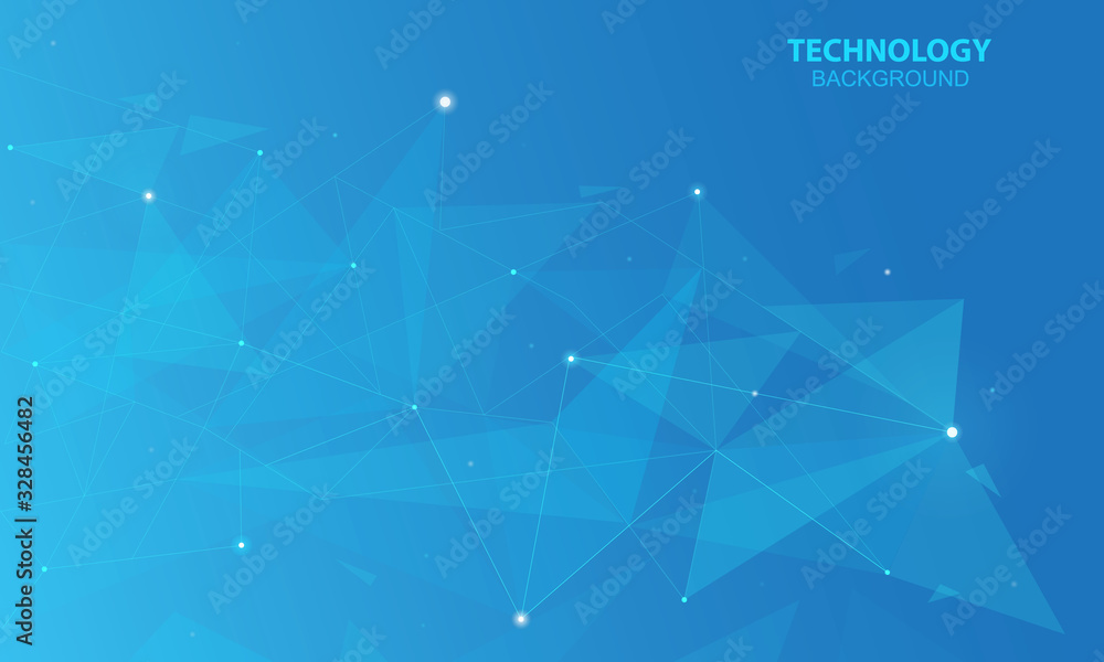 Wall mural abstract technology background. abstract polygonal background with connected dots and lines. vector 