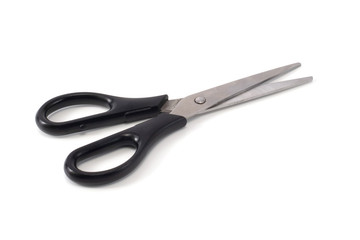 scissors isolated with black handles