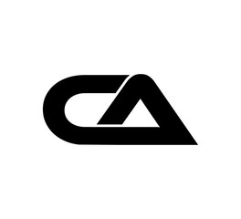 Initial 2 letter Logo Modern Simple Black CA