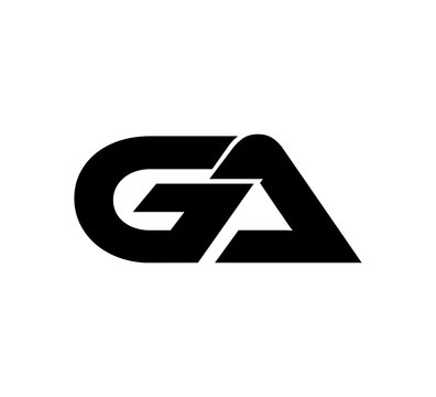 Initial 2 letter Logo Modern Simple Black GA
