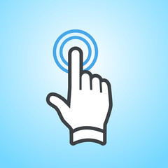 hand double taping gesture icon
